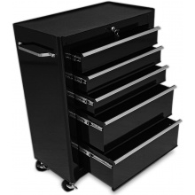 Wózek narzędziowy szafka warsztatowa 5 szuflad podwyższony czarny